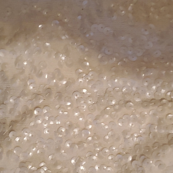 H&M SEQUIN CARDIGAN CREAM SIZE XTRA SMALL - Picture 3 of 4